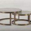 Antique Brass Aluminum Round Console Tables (Photo 5 of 15)