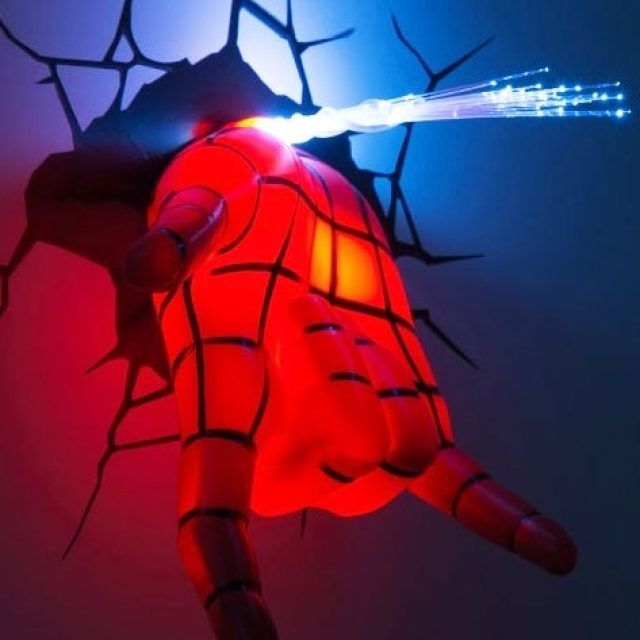 15 Best Collection of 3d Wall Art Night Light Spiderman Hand
