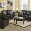 3Pc Bonded Leather Upholstered Wooden Sectional Sofas Brown (Photo 23 of 25)