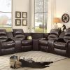 3Pc Bonded Leather Upholstered Wooden Sectional Sofas Brown (Photo 6 of 25)