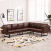 3Pc Faux Leather Sectional Sofas Brown (Photo 13 of 25)