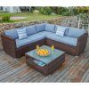 4 Piece Outdoor Wicker Seating Set In Brown (Photo 13 of 15)