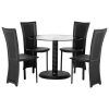 Round Black Glass Dining Tables And 4 Chairs (Photo 25 of 25)