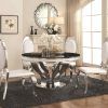 Valencia 5 Piece Round Dining Sets With Uph Seat Side Chairs (Photo 13 of 25)