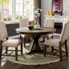 Valencia 5 Piece Round Dining Sets With Uph Seat Side Chairs (Photo 18 of 25)