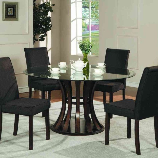 25 Photos Round Black Glass Dining Tables and Chairs