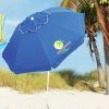 Margaritaville Green And Blue Striped Beach With Built-In Sand Anchor Umbrellas (Photo 11 of 25)
