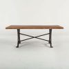 Acacia Wood Top Dining Tables With Iron Legs On Raw Metal (Photo 4 of 25)