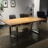 Acacia Dining Tables With Black Rocket-Legs (Photo 8 of 25)