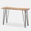 Acacia Wood Top Dining Tables With Iron Legs On Raw Metal (Photo 18 of 25)