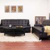 Bonded Leather All In One Sectional Sofas With Ottoman And 2 Pillows Brown (Photo 4 of 25)