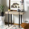 Oak Wood And Metal Legs Console Tables (Photo 4 of 15)