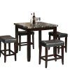 Biggs 5 Piece Counter Height Solid Wood Dining Sets (Set Of 5) (Photo 7 of 25)