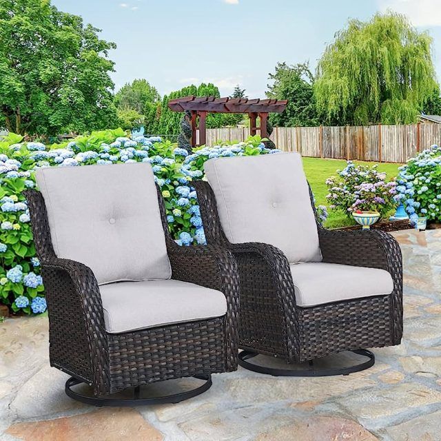 Top 15 of Rocking Chairs Wicker Patio Furniture Set