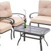 Side Table Iron Frame Patio Furniture Set (Photo 5 of 15)