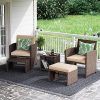 Brown Wicker Chairs With Ottoman (Photo 2 of 15)