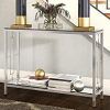 Glass And Pewter Oval Console Tables (Photo 12 of 15)