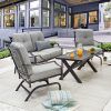 Outdoor Cushioned Chair Loveseat Tables (Photo 1 of 15)