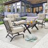 Outdoor Cushioned Chair Loveseat Tables (Photo 2 of 15)