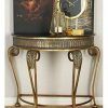 Antique Brass Round Console Tables (Photo 9 of 15)