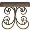 Oval Aged Black Iron Console Tables (Photo 4 of 15)