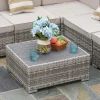 Outdoor Couch Cushions, Throw Pillows And Slat Coffee Table (Photo 2 of 15)