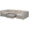 Outdoor Couch Cushions, Throw Pillows And Slat Coffee Table (Photo 12 of 15)