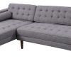Element Left-Side Chaise Sectional Sofas In Dark Gray Linen And Walnut Legs (Photo 5 of 25)