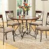 Valencia 5 Piece Round Dining Sets With Uph Seat Side Chairs (Photo 10 of 25)