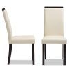 Cream Faux Leather Dining Chairs (Photo 5 of 25)