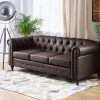 Traditional 3-Seater Faux Leather Sofas (Photo 5 of 15)