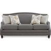2Pc Polyfiber Sectional Sofas With Nailhead Trims Gray (Photo 6 of 25)