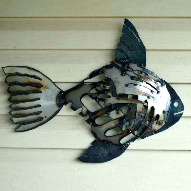 15 Photos Abstract Metal Fish Wall Art