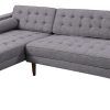 Element Left-Side Chaise Sectional Sofas In Dark Gray Linen And Walnut Legs (Photo 7 of 25)