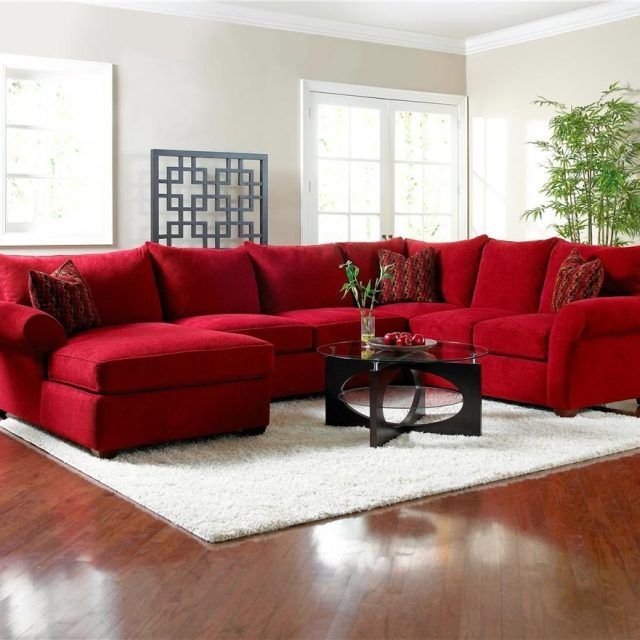 Top 15 of Red Leather Sectionals with Ottoman