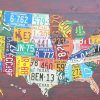 License Plate Map Wall Art (Photo 2 of 15)