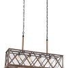 Weathered Oak And Bronze 38-Inch Eight-Light Adjustable Chandeliers (Photo 6 of 15)