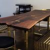 Walnut Finish Live Edge Wood Contemporary Dining Tables (Photo 3 of 25)