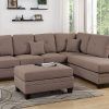 Bonded Leather All In One Sectional Sofas With Ottoman And 2 Pillows Brown (Photo 1 of 25)