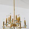 Brass And Glass Chandelier (Photo 3 of 15)