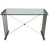 Brass Smoked Glass Console Tables (Photo 4 of 15)