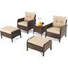 Brown Wicker Chairs With Ottoman (Photo 4 of 15)