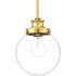 2024 Popular Bubbles Clear and Natural Brass One-light Chandeliers