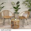 3-Piece Outdoor Boho Wicker Chat Set (Photo 13 of 15)