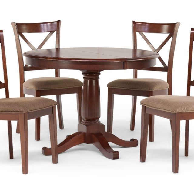 25 Ideas of Caden 5 Piece Round Dining Sets with Upholstered Side Chairs
