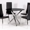 Round Black Glass Dining Tables And 4 Chairs (Photo 20 of 25)