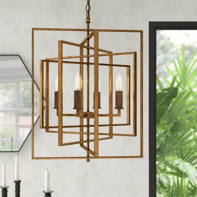 25 Collection of Cavanagh 4-light Geometric Chandeliers