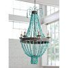 Turquoise Blue Beaded Chandeliers (Photo 5 of 15)