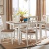 Candice Ii 5 Piece Round Dining Sets With Slat Back Side Chairs (Photo 9 of 25)