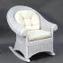 2024 Popular White Wicker Rocking Chair for Nursery